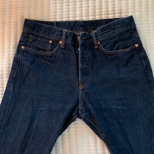 & Denim Mens 32-30 Button Fly Dark Wash Jean